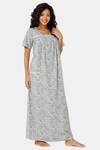 Naiduhall Cotton Full Length Nightdress - Sky Blue — thumbnail 3